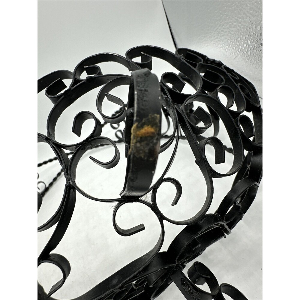 Vintage Wire Fruit Basket Black Made In Spain w/ Handle Home Decor - Picture 16 of 16